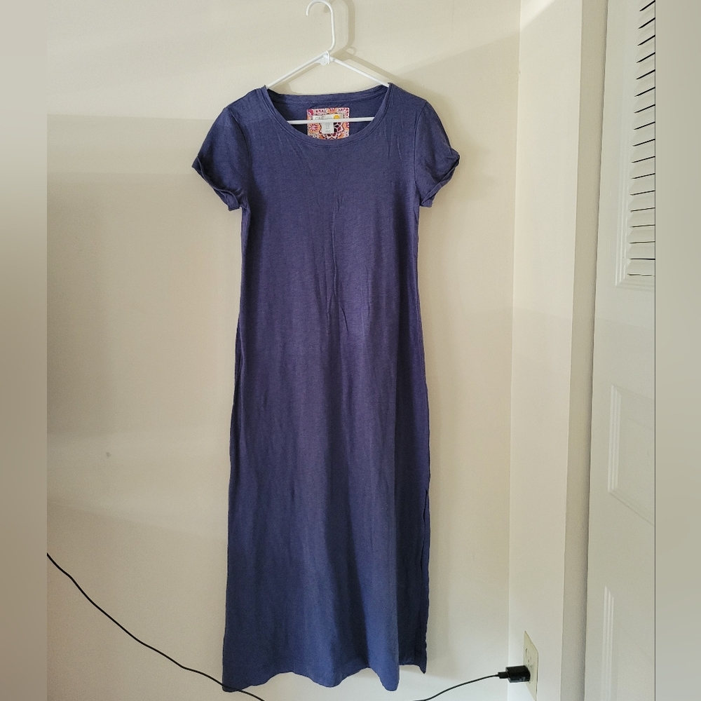 Women's Casual Short Sleeve Maxi Dress in Navy